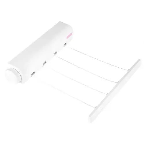 Produktbild: VIFERR Einziehbare Wäscheleine, Wand Wäscheleinen Retractable Kleidung Airer, 3.2m Ausziehbarer Wäscheständer mit 4 Drähten Platzsparender Trockner für den Innen und Außenbereich