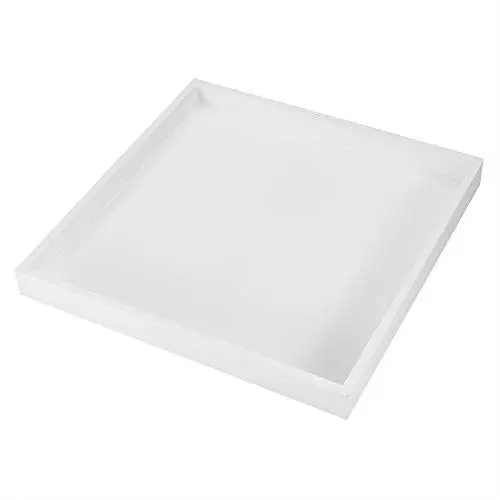Produktbild: VIFERR Weißes Dekoratives Tablett, Holztablett Deko Tablett Quadratisches Serviertablett für Schmuck, Lebensmittel, Badezimmer, Küche, 20 x 20 cm
