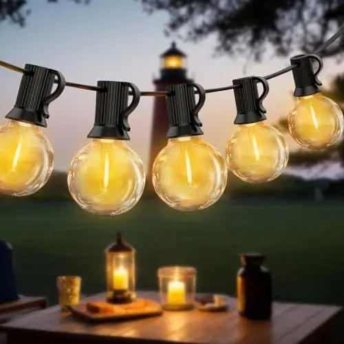 Produktbild: VIFLYKOO Lichterkette Außen, 15M 25+3 LED Lichterkette Outdoor Strom, Lichterkette Glühbirnen Außen Wasserdicht Wetterfest für Garten Terrasse, Balkon, Hof, Party Deko
