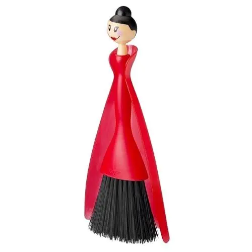 Produktbild: Vigar Dolls Tischkehrset mit Handbesen und Kehrblech, ABS, Polypropylen, rot/schwarz, 12,5 x 4 x 27,5 cm