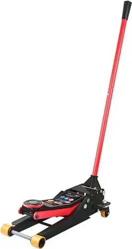 Produktbild: ViGOR Hydraulik Rangier-Wagenheber V6028 I Turbo-Lift-Funktion I Stahlkorpus I Für den Radwechsel oder Reparaturen am Fahrzeug, rot-schwarz