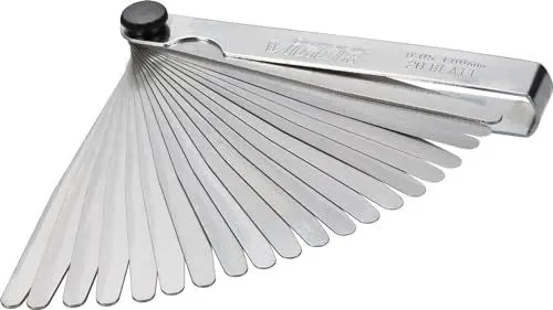 Produktbild: ViGOR V1714 Fühlerlehren-Satz I 20 Blatt, Blätter konisch zulaufend, Schlüsselweite: 0,05 – 1,00 mm I zum Prüfen von Spaltmaßen, Kontaktabständen oder Zwischenräumen