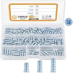Produktbild: VIGRUE 170 Stück Euroschrauben mit Senkkopf für Möbelschrauben, Kreuzschlitz Schrauben 6,3x11mm, 6,3x13mm, 6,3x16mm, Stahl Verzinkt, für Möbel Scharniere, Schubladenführungen, Vollgewinde Bohrung 5mm