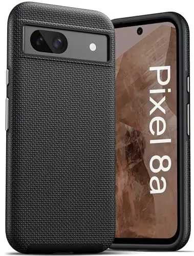 Produktbild: Vihibii für Google Pixel 8a Hülle, Doppellagiger Fallschutz, Stoßfest Weiche Silikon Innere Schale & Rugged Hard Handyhülle, Premium TPU rutschfest Case, Kompatibel mit Google Pixel 8a 2024, Schwarz