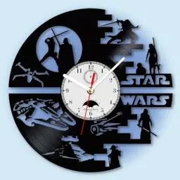 Produktbild: Viiluuxr Led Wanduhr Science-Fiction-Filmthemen Vinyl Schallplatte Wanduhren Funkuhr Wand Nachtlicht Wanduhren Groß 30cm 7 Farben Leuchtendes Ambiente Wanduhr.