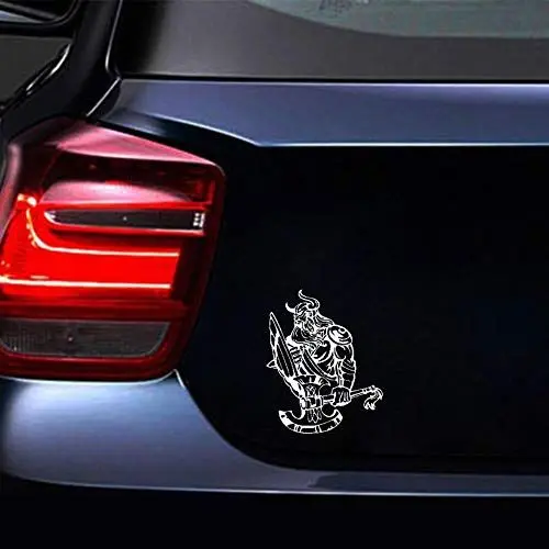 Produktbild: Viking Warrior Axe Shield Fun Window Bumper Sticker Vinyl Decal 14.3CM X 17.8CM - White