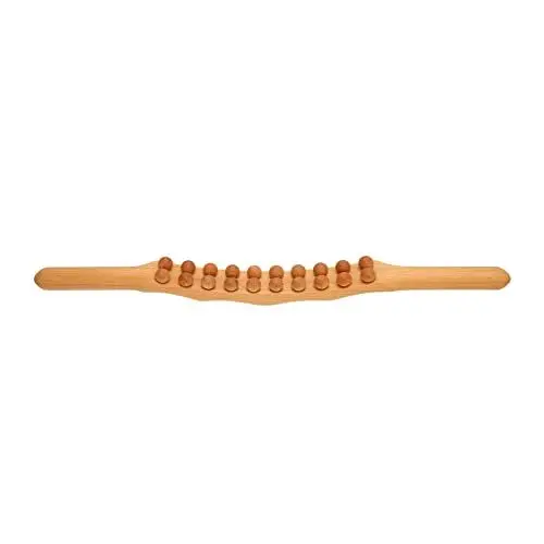 Produktbild: Vikye Holz-Massagestab, Holz-Gua-Sha-Werkzeuge, 20 Perlen, Holz-Scraping-Massagestab zur Körperformung