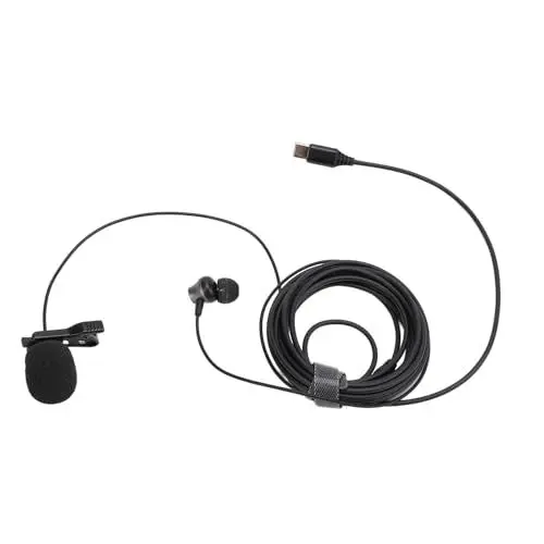 Produktbild: Lavalier-Mikrofon, Typ-C-Stecker, 9,8 Fuß, Klarer Klang, Ansteckmikrofon mit Winddichtem Schaumstoff für Live-Übertragung, Videoaufzeichnung, Podcast, für Telefon, PC, Tablet