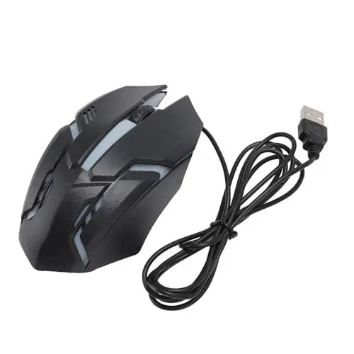 Produktbild: Vikye USB-Gaming-Maus, Kabelgebunden, 1000 DPI, 3 Tasten, Computermaus, RGB, Ergonomische Maus, 1,2 M Kabel für Büro-PC, Laptop