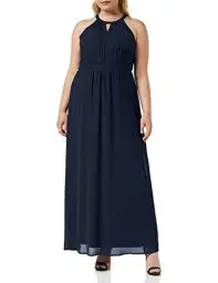 Produktbild: Vila Damen Vimilina Halterneck Maxi Dress-Noos Kleid, Blau (Total Eclipse) ,42