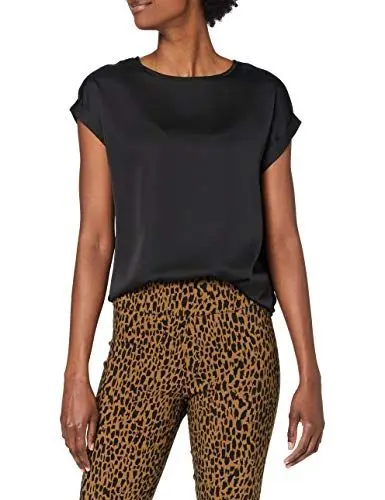 Produktbild: Vila Damen Viellette S/S Satin Top/Su Noos T-Shirt, Schwarz, 42 EU
