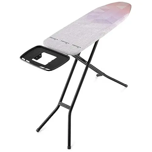 Produktbild: Vileda Diamond Bügelbrett, Bügeltisch für Dampfbügelstationen, Bügelfläche 120 x 38 cm, titanbeschichteter Bügelbezug, höhenverstellbar, stabiles Gestell, TÜV-geprüft, 3 Jahre Garantie, Eco-Pack