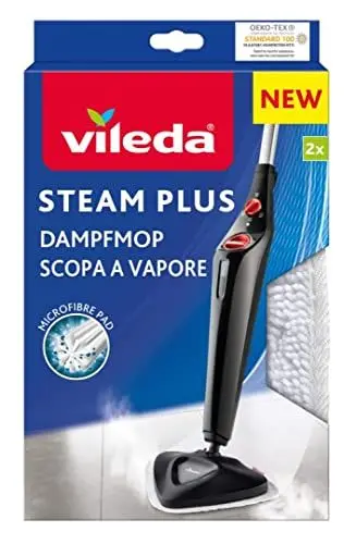 Produktbild: Vileda Steam Dampfreiniger Ersatzpads, Wischbezug aus Mikrofasern, für alle Böden, 2er Pack