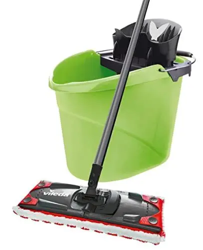 Produktbild: Vileda ULTRAMAX 2in1 Bodenwischer Komplett Set, Wischmopp mit Stiel, Mikrofaser-Bezug und Eimer mit Powerpresse, Limitierte Sonderedition, Farbe Grün