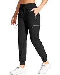 Produktbild: VILIGO Damen Jogginghose Cargohose Leichter Wanderhose Schnelltrocken Trekkinghose Schwarz 2XL