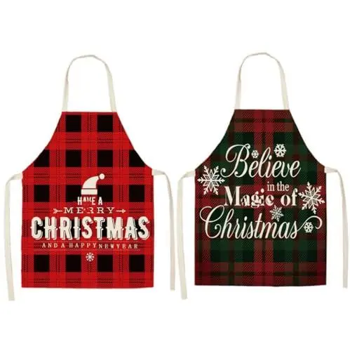 Produktbild: ViLiyDuo Weihnachtsschürze Erwachsene Küchenschürze,Kochschürze,Latzschürze,Grillschürze,Männer Damen Küche Schürze,für Küche, Restaurant,Backschürze