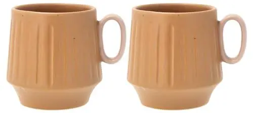 Produktbild: Villa Collection Styles Henkelbecher Dia 11,5 x 9,5 cm 0,3 Liter 2 Stck. Amber/Rosa
