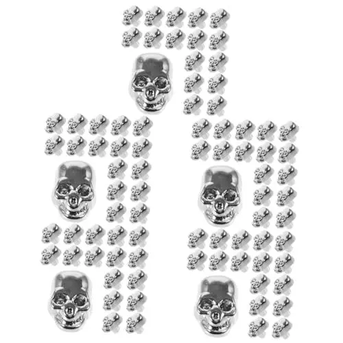 Produktbild: VILLCASE 5 Sets Totenkopfnieten Aus Legierungsmaterial Zum Basteln Punk-totenkopfnieten Taschenzubehör Für Halloween Kleidung Schmuck 20 Stück * 5