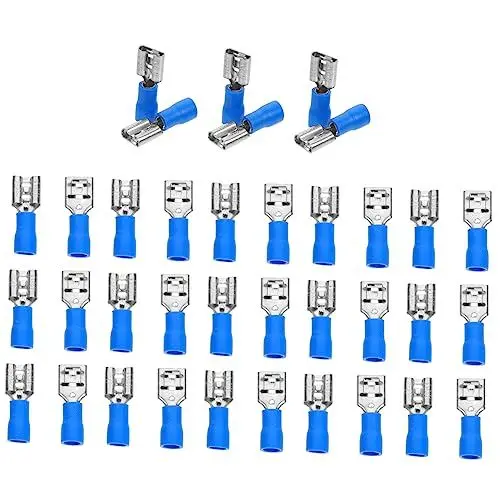 Produktbild: VILLCASE 100st Isolierter Flachstecker Crimp-anschlüsse Schnellverbinder Kabelschuhe Crimpen Crimpverbinder-sortiment Schnellspleißkabelschuhe Crimpverbinder-kit Metall Nähen