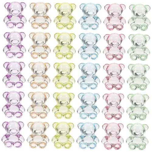 Produktbild: VILLCASE 100 Stück Bärenperlen Acrylperlen-set Zur Schmuckherstellung Für Armbänder Und Halsketten