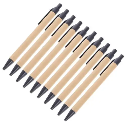 Produktbild: VILLCASE 10St Kugelschreiber benutzerdefinierter Stift Eingabestift einziehbare Schreibstifte Werbeartikel Stift mit flüssiger Tinte Farbtöne bezaubernder Schreibstift Schulstifte pp Black