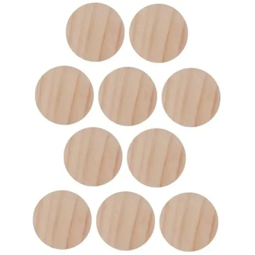 Produktbild: VILLCASE 10 Stk Bauholz Planke Heimdekoration Dekoration Für Zu Hause Diy-material Schilder An Der Haustür Haustürdekoration Leere Schilder Für Das Handwerk Rundes Holzbrett Beige Hölzern