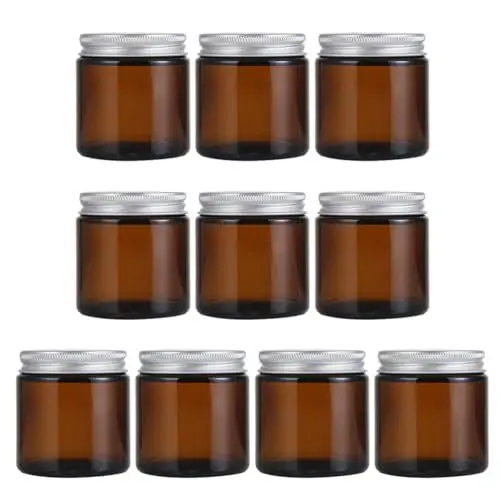 Produktbild: VILLCASE 10Stücke Teiliges Duftkerzenbehälter aus Glas mit Deckel Aromatherapie-flasche für Diy Kerzen Geeignet für Zuhause Schlafzimmer und Toilette