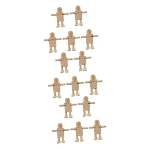 Produktbild: VILLCASE 15 Stück DIY Peg Doll Robot Puzzle Spielzeug Japanisches Spielzeug Kidzrobotix Japanische Puppen Spielzeug Für Spielzeug Für DIY Kokeshi Puppen DIY Malerei Spielzeug Unvollendete