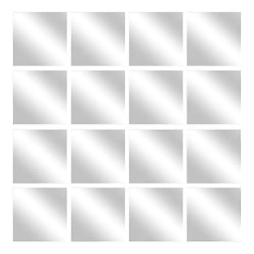 Produktbild: VILLCASE 16Pcs Acrylspiegel Bl?tter 0. 2 Mm Dicker Spiegelfliesen Selbstklebender Acrylrahmenseless Spiegel- - Wandspiegelaufkleber für Schlafzimmer Wohnzimmer DIY (15 * 15 cm)