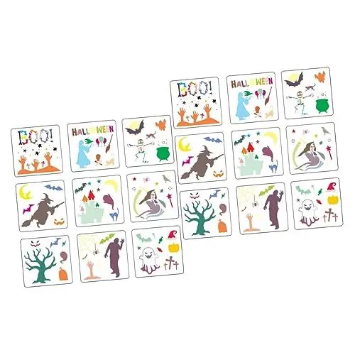 Produktbild: VILLCASE 18 Stk Halloween-Zeichnungsvorlage Schablonen zum Basteln von Journalen Vorlagen für Wandmalereien halloween schablonen Halloween Vorlagen werkzeug Halloween-DIY-Tool DIY-Vorlage