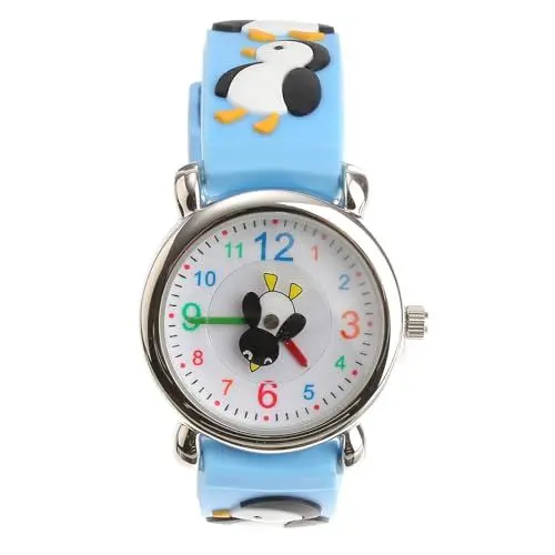 Produktbild: VILLCASE 1PC Cartoon Pinguin Uhr Silikon Quarzuhr Kreative Armbanduhr Mode Casual Uhr für Kinder Kinder