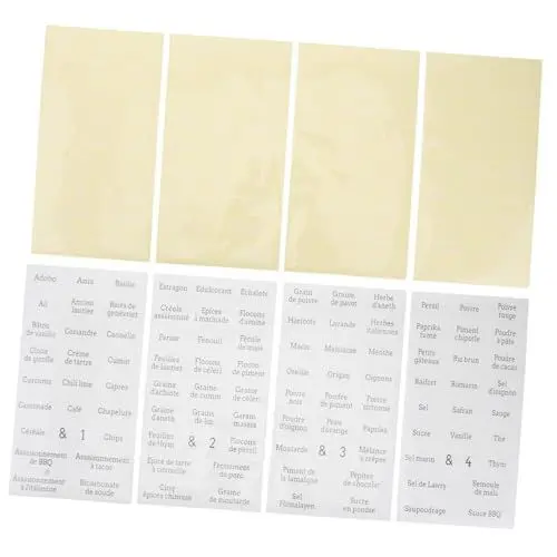 Produktbild: VILLCASE 1 Satz 208 Stück Gewürzetikett Zutaten Sichuan-pfefferkorn-etiketten Etiketten Für Gewürzdosen Raffinierte Salzetiketten Etiketten Für Transparentes Pp-material