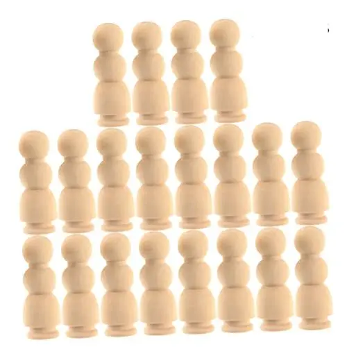 Produktbild: VILLCASE 20 Stück Holzpuppen Spielzeug Unfertige Puppen Für Kinder Pädagogisches Bastelspielzeug Holzpuppe Für Die Schule