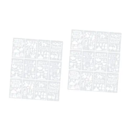 Produktbild: VILLCASE 2 Sets Schablonen Für Halloween „süßes Oder Saures“ Wiederverwendbare Malvorlagen Für Jungen Und Mädchen Erwachsene 12 Stück X 2