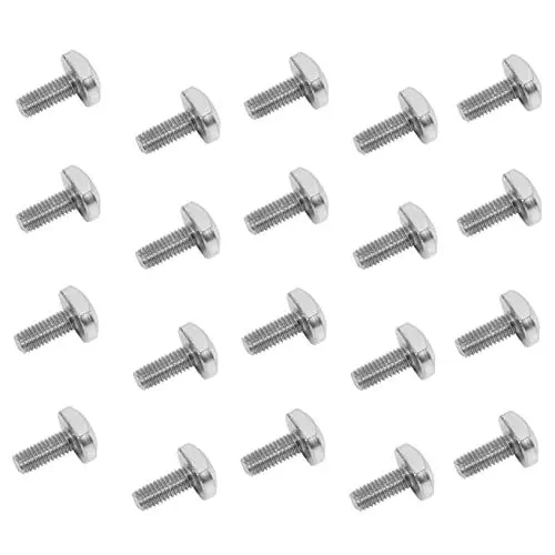 Produktbild: VILLCASE 24 Stück M5 304 Edelstahl Hammerkopfschraube T-Schraube T-Nut-Schrauben 1,5 x 1,1 cm (Silber)
