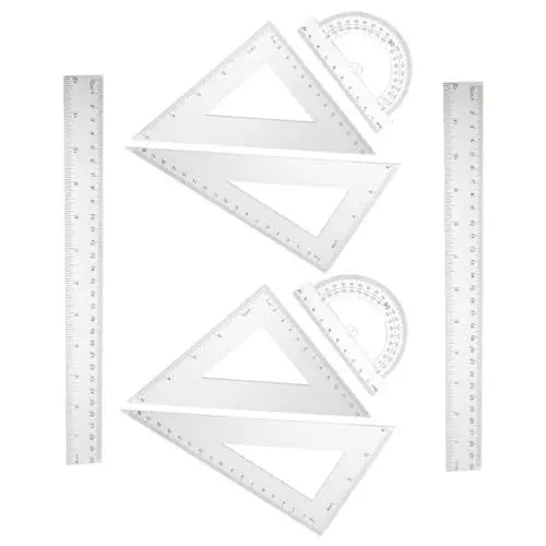 Produktbild: VILLCASE Lineal-Set Mit 2 Sätzen Linealdreieck Winkelmesser Präzise Und Für Schüler