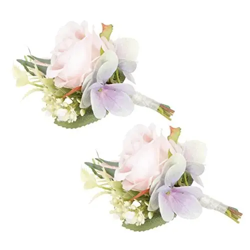 Produktbild: VILLCASE 2st Boutine Ers Brosche Taschenblume Für Den Bräutigam Ansteckblume Abschlussball Ansteckblume Für Jungs Anstecknadel Für Männer Seidenblume Rose Dekorationen Mann