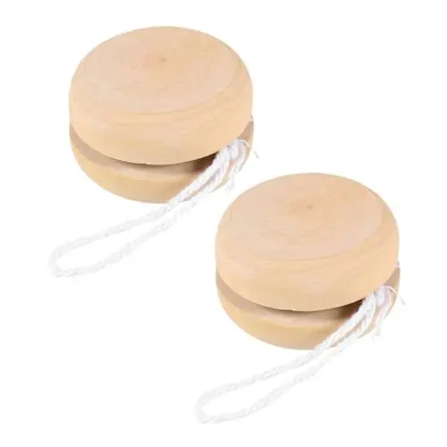 Produktbild: VILLCASE 2st Ornamente Und Dekorationen Holz- Yoyos Für Kinder Bastelspielzeug Aus Holz Für Kinder -bälle Für Kinder Professionelles Kinder Yoyo -ball Khaki Hölzern
