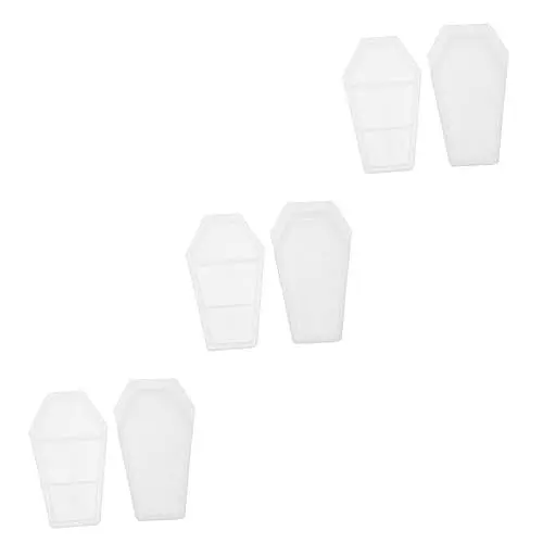 Produktbild: VILLCASE 3 Sätze Sarg Aufbewahrung Sform Halloween-sarg-schmuckstück Schatullen Halloween-epoxid Obx-schmuck Diy-form Sarg Modellbaukasten Diy Zubehör Schmuck-organizer-fach Weiß Kieselgel