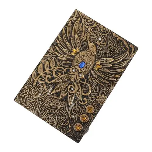Produktbild: VILLCASE 3 Stück Geprägte Phoenix Notizen Scrapbook Notizbuch Taschenplaner Geprägtes Skizzenbuch Reise Notizbuch Liniertes Schreibpapier Hardcover Notizbuch Sammelalben