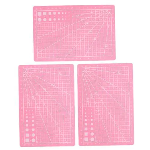 Produktbild: VILLCASE 3st Rücken Schneiden Schneidematten Für Bastelarbeiten Gravur Kunstmatte Quiltzubehör Schneidematte Aus Stoff Schneidematte Aus Metall Papierschneidebrett Bastelmatte Abs Rosa