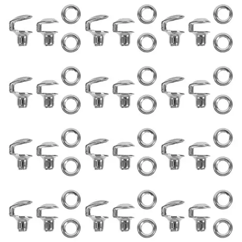 Produktbild: VILLCASE 40 Stk schuh stiefel DIY schnalle Schnürsenkelschnallen aus Metall Schnürhaken passen Wanderstiefel Turnschuhe Stiefelhaken Schnürsenkelhaken selber machen Knopf Sportschuhe Niet