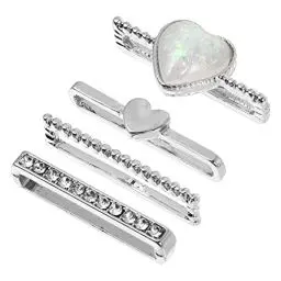 Produktbild: VILLCASE 4Pcs Funkeln Loops Kompatibel mit Banden Serie 6/5/ 4/3/ 2/1 Dekorative Ringe Loops Kompatibel für 38- Mm- Silikonbänder Accessoires- Silber