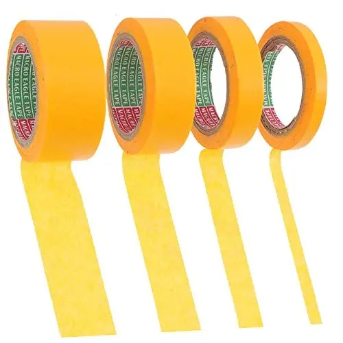 Produktbild: VILLCASE 4 Rollen Abdeckaufkleber Malerband Abdeckband Gelbes Klebeband Farbiges Etikettenband Washi Papier Dekoratives Klebeband Lackieren Beschriftungsband Papierband Washi