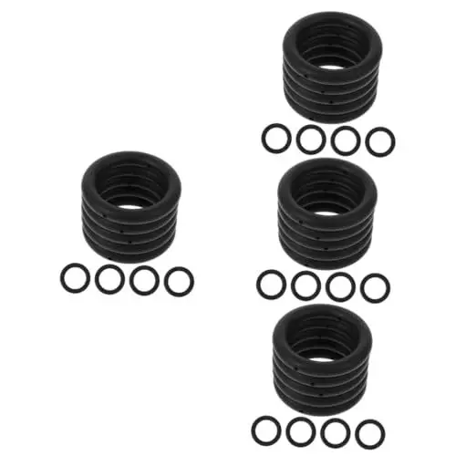 Produktbild: VILLCASE 4 Sätze Silikonring Perlen-Kits Schlüsselanhänger Machen Schlüsselbundringe Bausatz Für Armbänder Aus Tonperlen Ring Zur Schlüsselanhängerherstellung Black Kieselgel 9 Stück * 4