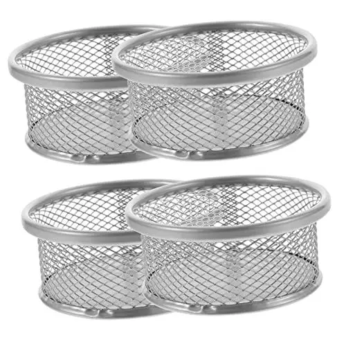 Produktbild: VILLCASE Elegante Körbe Aus Metallgeflecht 4 Stück Aufbewahrungshalter für Büroklammern für Bürozubehör und Schreibtisch-organizer