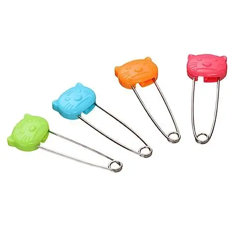 Produktbild: VILLCASE 4 Stück Stift Reparaturnadeln Für Kleidungsstücke Neugeborene Windel Rucksack Sicherheitsnadeln Windel Sicherheitsnadel Sicherheitsnadeln Aus Edelstahl Abs Baby Schal Quilten