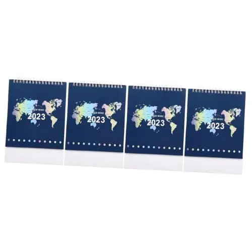 Produktbild: VILLCASE 4 Stück Tischkalender 2023 Tisch-Stehpult Schreibtisch Staffelei Bürokalender Zeltkalender 2023 Planungskalender bürodeko büro dekoration planer kalender Wandkalender 2023 Papier