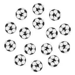 Produktbild: VILLCASE 50 Stück Holz-Fußball-Knöpfe Zum Basteln, Fußball-Malerei Runde Knöpfe Holzknöpfe Natur mit 2 Löchern Nähen Flache Rückseite Knöpfe Zum Stricken Scrapbooking DIY-Verschönerung