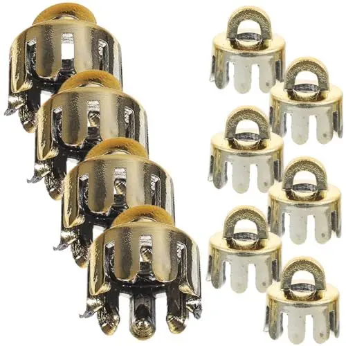 Produktbild: VILLCASE 50 Stück Weihnachtskugel Abdeckung Weihnachtsornament Tops Durchsichtige Ornament Kugelkappen Kugel Anhänger Endabdeckung Kugel Anhänger Kappen Ersatz Ornament Kappen